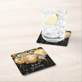 Gold Black Christmas Rechteckiger Pappuntersetzer (Vor Ort)