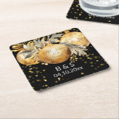 Gold Black Christmas Rechteckiger Pappuntersetzer (angewinkelt)