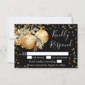 Gold Black Christmas - RSVP-Karte Dankeskarte (Vorderseite)