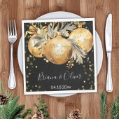 Gold Black Christmas Serviette