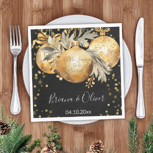Gold Black Christmas Serviette