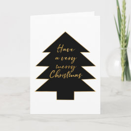 Gold Black Christmas Tree Feiertagskarte