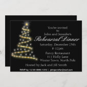 Gold Black Christmas Tree Probe Dinner Einladung (Vorne/Hinten)