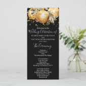 Gold Black Christmas Wedding Program Programm (Stehend Vorderseite)
