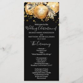 Gold Black Christmas Wedding Program Programm