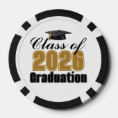 Gold Black Class of 2026 Graduation Party Pokerchips (Rückseite)