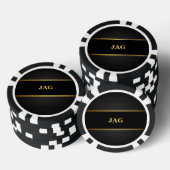 Gold Black Classic Monogrammed Groomsman Pokerchips (Stapel)
