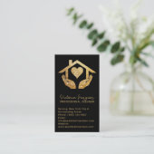 Gold Black Cleaning Service Maid QR Code Logo Visitenkarte (Stehend Vorderseite)