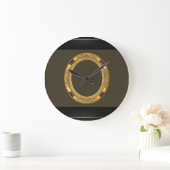 Gold Black Clock Große Wanduhr (Zuhause)