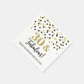 Gold Black Confetti 30 & Fabulous Geburtstag Napki Serviette (Ecke)