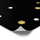 Gold & Black Confetti 40. Geburtstag Party Willkom Poster (Ecke)