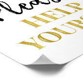 Gold Black Confetti Bitte helfen Sie sich selbst z Poster (Ecke)