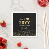 Gold Black Confetti Class Graduation Party Gefalle Serviette (Beispiel)