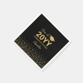 Gold Black Confetti Class Graduation Party Gefalle Serviette (Ecke)