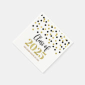 Gold Black Confetti Class of 2025 Napkins Serviette (Ecke)