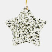 Gold Black Confetti Dots Keramik Ornament (Hinten)