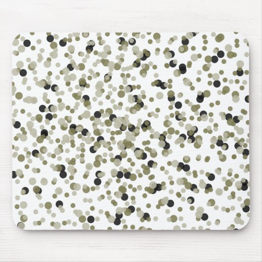 Gold Black Confetti Dots Mousepad (Vorne)
