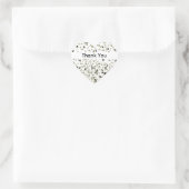 Gold Black Confetti Dots vielen Dank Herz-Aufkleber (Tasche)