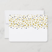 Gold Black Confetti Dots Wedding RSVP Karte (Rückseite)