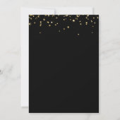 Gold Black Confetti Formal Überraschung 50. Geburt Einladung (Rückseite)