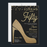 Gold Black Confetti Formal Überraschung 50. Geburt Einladung<br><div class="desc">Feiern Sie stilvoll mit dieser schicken 50. Geburtstagseinladung! Mit bedruckten Goldkonfetti für eine Touch Glitzer, mit einer blendend hohen Ferse Silhouette auf diesem eleganten Design für eine vollkommene und elegante Überraschung 50 Geburtstag Party. Das moderne und raffinierte Design wird Ihre Veranstaltung unvergesslich machen. Passen Sie mit dem Namen, dem Veranstaltungsort,...</div>