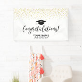 Gold & Black Confetti Gratulation Abschluss Banner (Insitu)