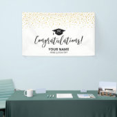 Gold & Black Confetti Gratulation Abschluss Banner (Messeveranstaltung)
