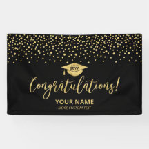 Gold & Black Confetti Gratulation Abschluss