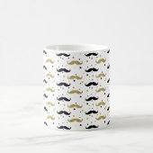 Gold Black Confetti Mustaches Kaffeetasse (Mittel)