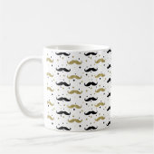 Gold Black Confetti Mustaches Kaffeetasse (Links)