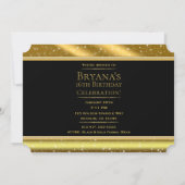 Gold Black Confetti Sparkle Glam VIP Party Ticket Einladung (Rückseite)