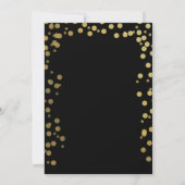 Gold Black Confetti Überraschung 50. Geburtstag Einladung (Rückseite)