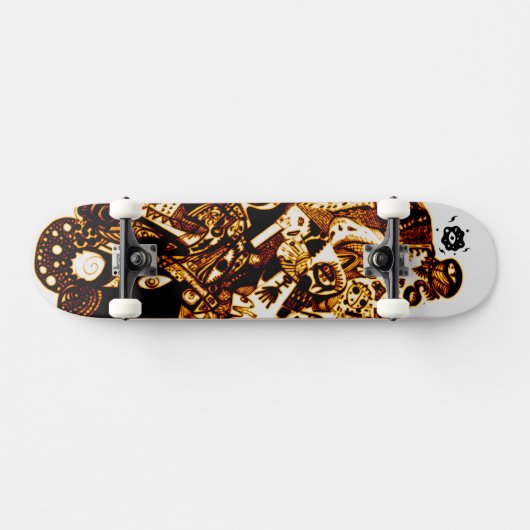 Gold Black Cool Skateboard (Horizontal)