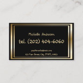 Gold Black Custom Beruflich Visitenkarte (Rückseite)