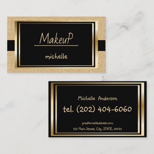 Gold Black Custom Beruflich Visitenkarte (Vorne/Hinten)