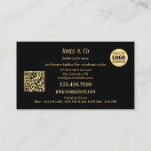 Gold Black Custom Fotos Männer Mode Retail Visitenkarte (Rückseite)