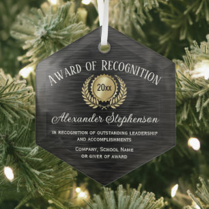 Gold Black Customizable Recognizable Recognition A Ornament Aus Glas