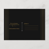 Gold Black Deko Gatsby Roaring 20's Save the Date Ankündigungspostkarte (Rückseite)