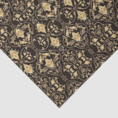 Gold Black Demask Goth Lace Muster 2 Decoupage Seidenpapier (Detail)