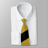 Gold Black Diagonal Stripes Monogram Neck Tie Krawatte (Gebunden)