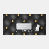 Gold Black Diamond gefistet Custom Your Name Schreibtischunterlage (Tastatur & Maus)