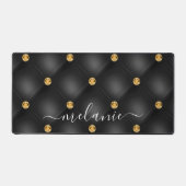 Gold Black Diamond gefistet Custom Your Name Schreibtischunterlage (Vorderseite)