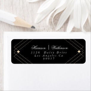 Gold Black Diamond Geometric Deko Gatsby Wedding