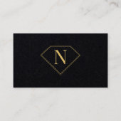 Gold Black Diamond Monogram Luxury Minimal Einfach Visitenkarte (Vorderseite)