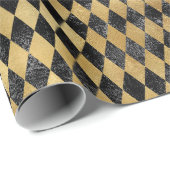Gold Black Diamond Muster  Geschenkpapier (Rolleneckpunkt)