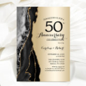 Gold Black Elegant 50 Jahre alt Einladung