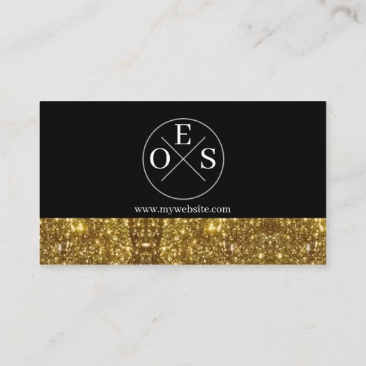 Gold Black Elegant Business Card 17 mit Vorlage Visitenkarte (Rückseite)