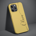 Gold Black Elegant Calligraphy Script Name Case-Mate iPhone 14 Hülle<br><div class="desc">Gold Black Elegant Kalligraphie Script Custom Personalisiert Name iPhone 14 Smart Phone Cases bietet ein modernes und trendy einfaches und stilvolles Design mit Ihrem personalisierten Namen in eleganten handgeschriebenen Kalligraphieskripttypografie auf einem goldenen Hintergrund. Entworfen von ©Evco Studio www.zazzle.com/store/evcostudio</div>