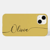 Gold Black Elegant Calligraphy Script Name Case-Mate iPhone Hülle (Rückseite (Horizontal))