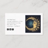Gold Black Elegant Celestial Business Card Visitenkarte (Rückseite)